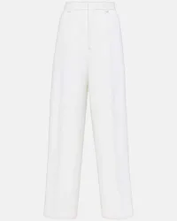 AMI Paris Pantaloni in misto lana a gamba larga Bianco