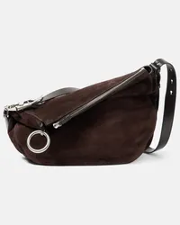 Burberry Borsa a spalla Knight Medium in suede Marrone