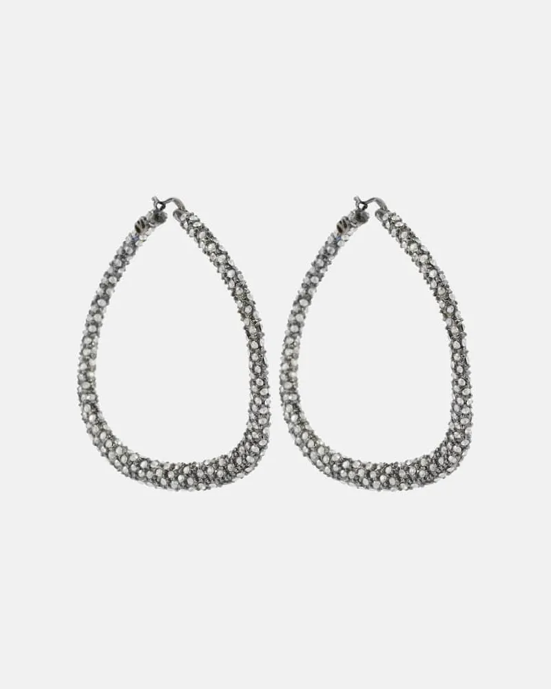 Valentino Garavani Orecchini a cerchio Shadowshine con cristalli Argento