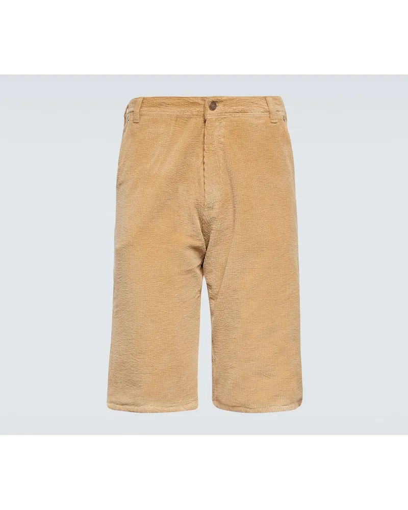 ERL Shorts in velluto a coste di cotone Beige