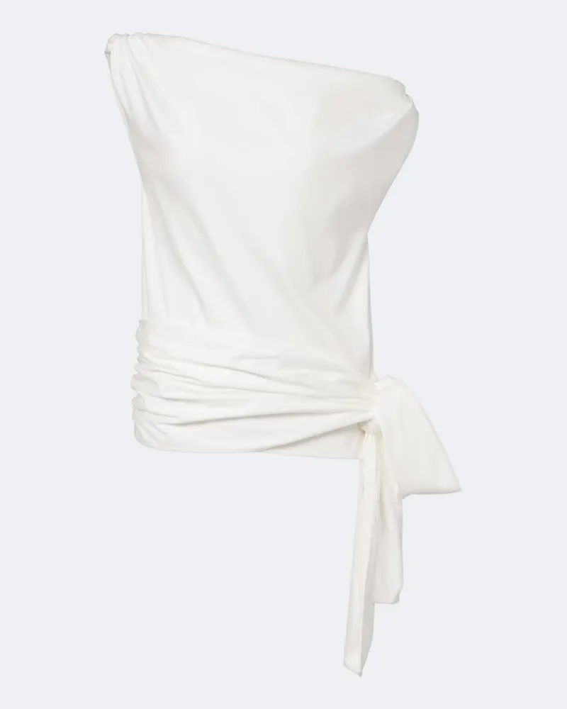 Proenza Schouler Top Zafira in jersey di cotone asimmetrico Bianco