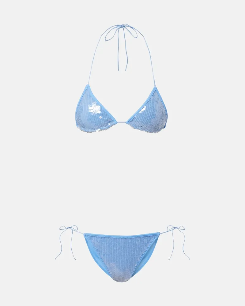 Oséree OsÃ©ree Bikini con paillettes Blu