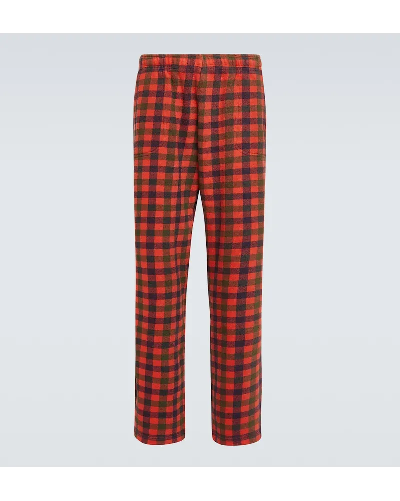 ERL Pantaloni regular in cotone a quadri Multicolore