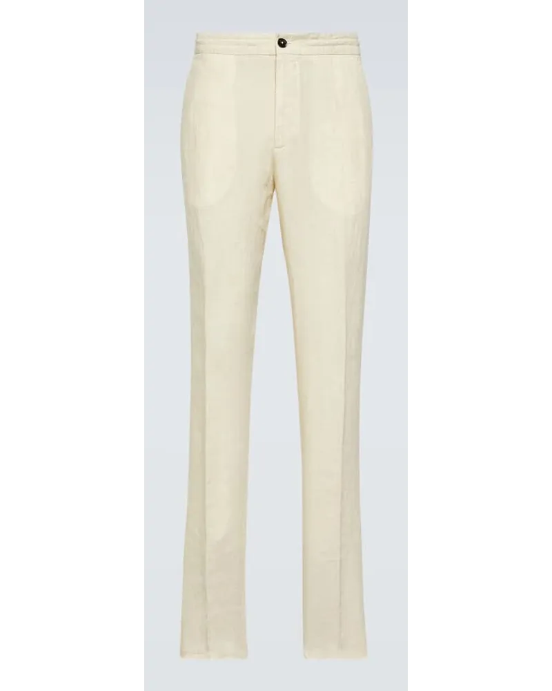 Ermenegildo Zegna Pantaloni chino in lino Beige