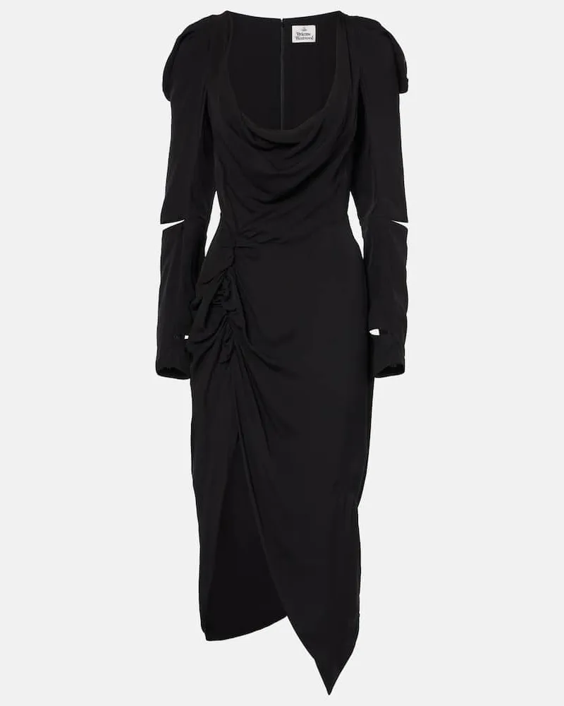 Vivienne Westwood Abito midi Panther drappeggiato Nero