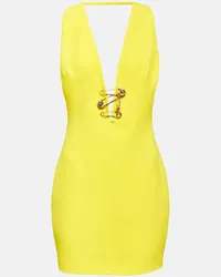 Versace Miniabito Safety Pin in seta Giallo