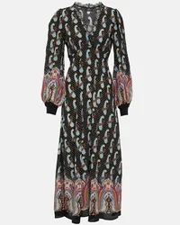 Etro Abito midi in seta con stampa paisley Multicolore