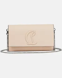 Christian Louboutin Clutch portafoglio in pelle con logo Beige