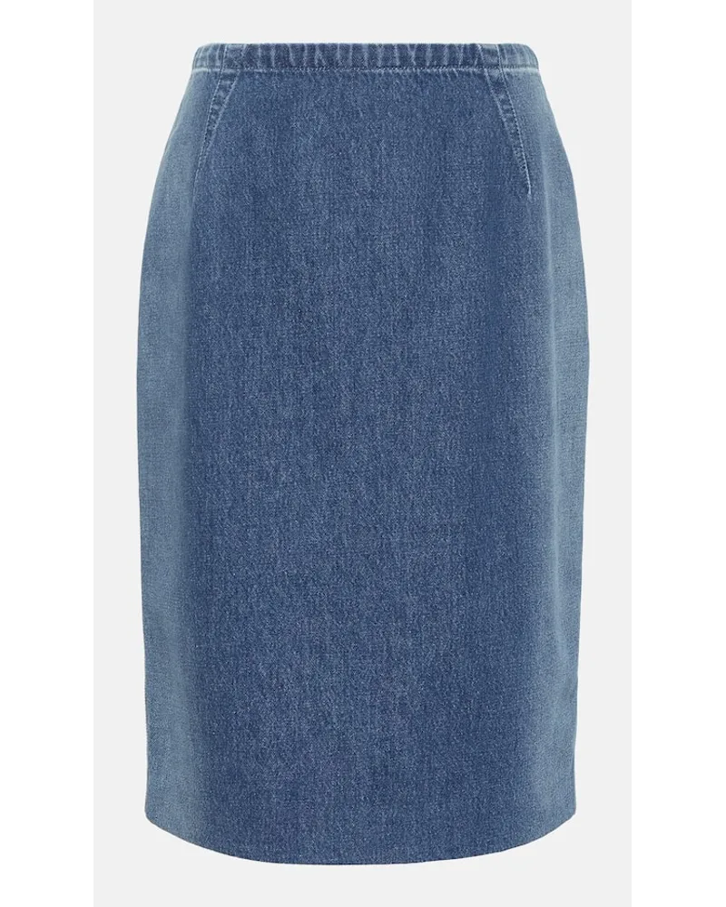Versace Gonna midi di jeans Blu