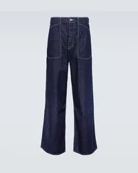 Kenzo Jeans Sailor a gamba larga con ricamo Blu