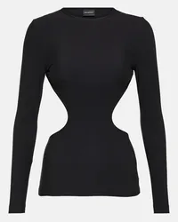 Balenciaga Top in jersey con cut-out Nero