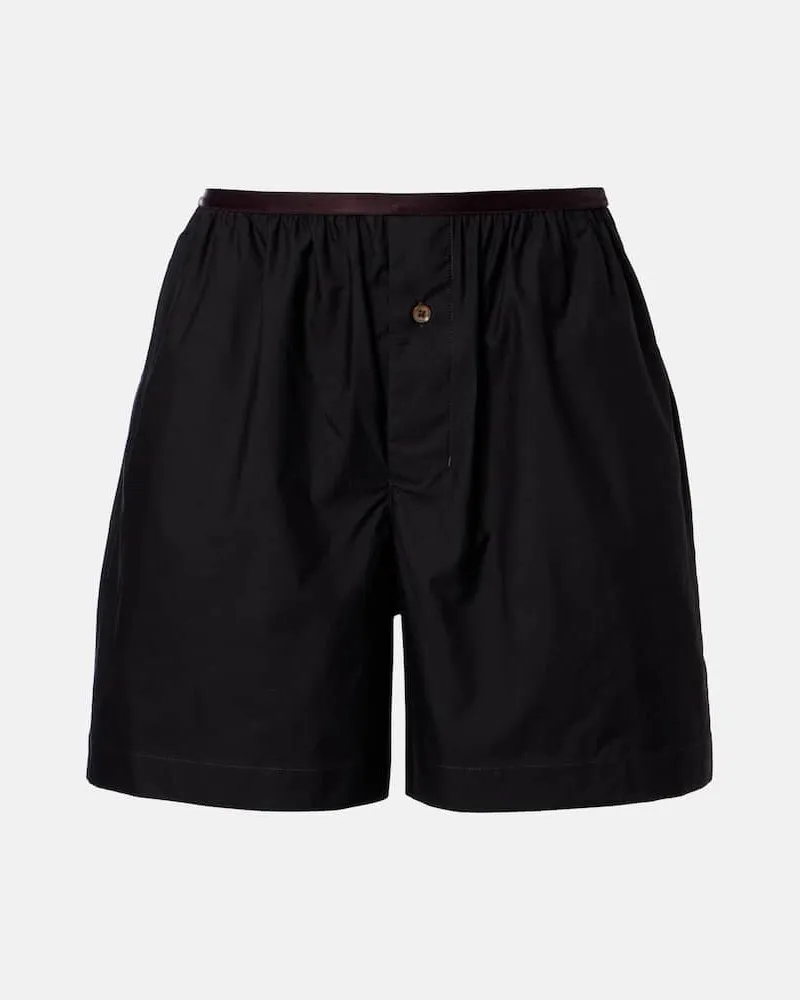 Christophe Lemaire Shorts in cotone e seta Nero