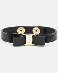 Ferragamo Bracciale Vara Bow in pelle Nero