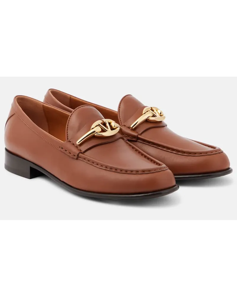 Valentino Garavani Mocassini VLogo The Bold Edition in pelle Marrone