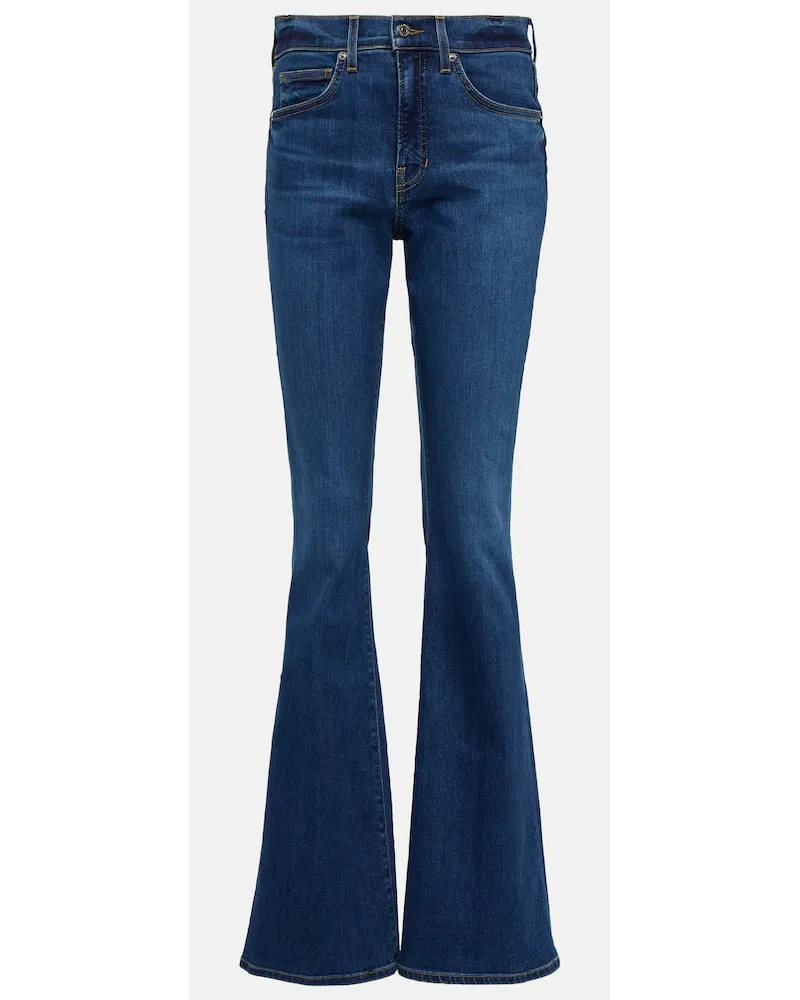 Veronica Beard Jeans flared Beverly a vita alta Blu