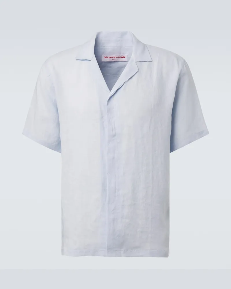 Orlebar Brown Camicia da bowling Maitan in lino Blu