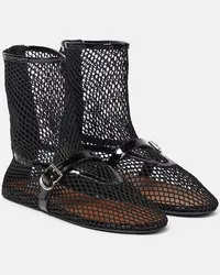 Alaïa Alaïa Ballerine Fishnet in mesh e pelle Nero