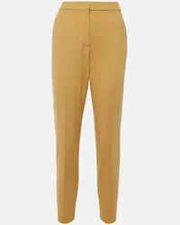 Max Mara Pantaloni slim cropped in jersey Beige