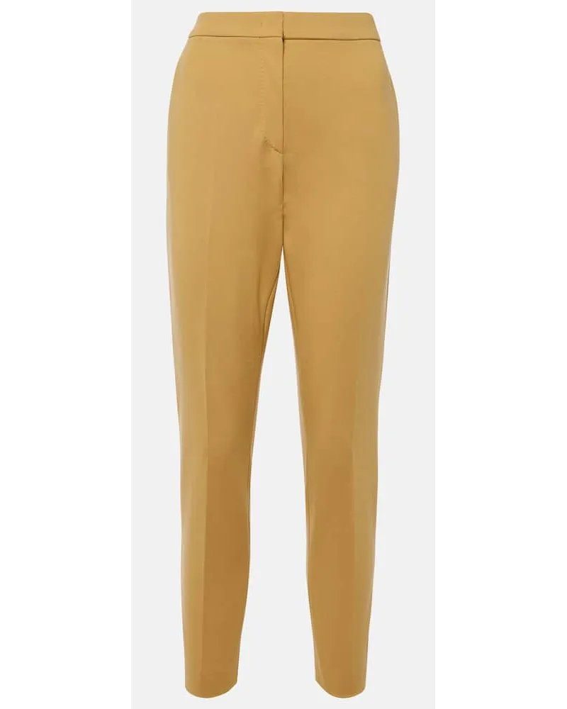 Max Mara Pantaloni slim cropped in jersey Beige