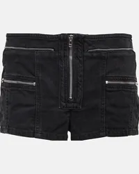 Isabel Marant Shorts di jeans Lary a vita bassa Nero