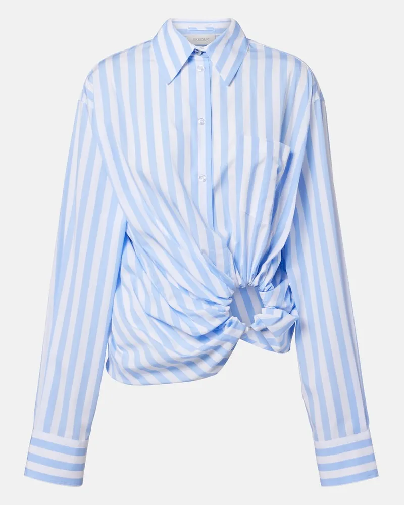 SPORTMAX Camicia Palmizi in popeline di cotone a righe Bianco