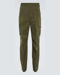 Gucci Pantaloni cargo in cotone con canvas GG Verde