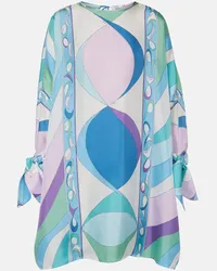 Emilio Pucci Caftano Pesci in twill di seta Multicolore