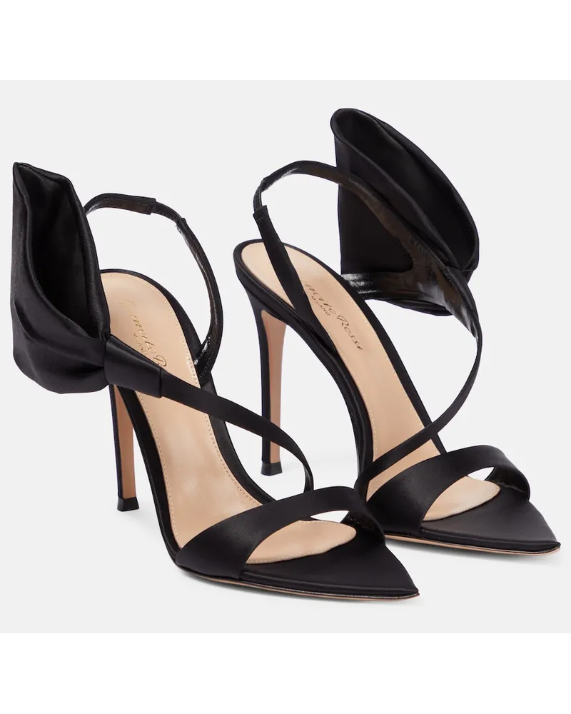 Gianvito Rossi Sandali Theresa in raso Nero