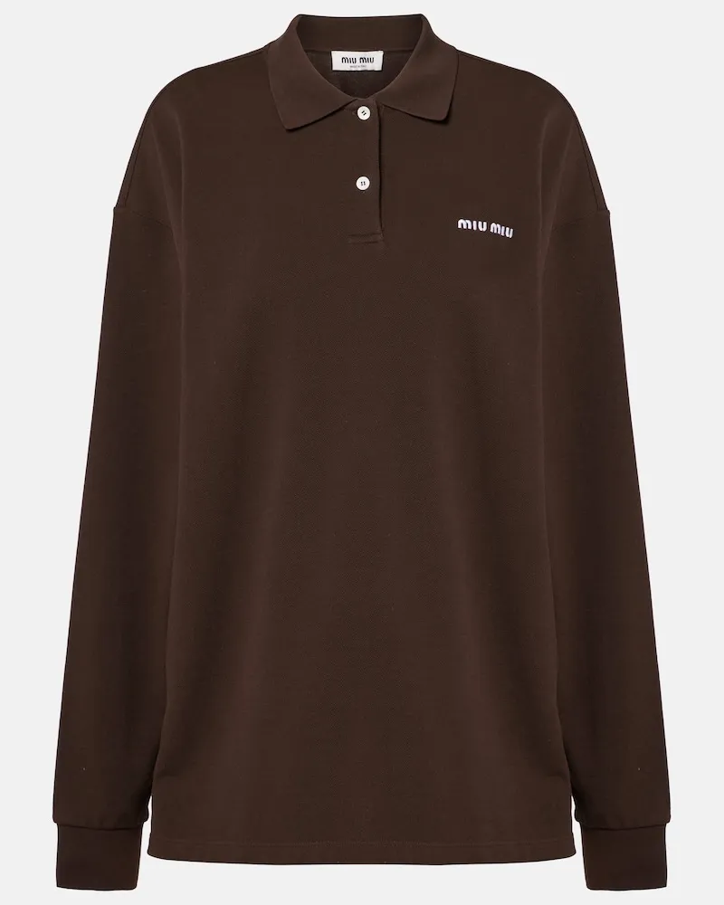 Miu Miu Polo in piquÃ© di cotone Marrone