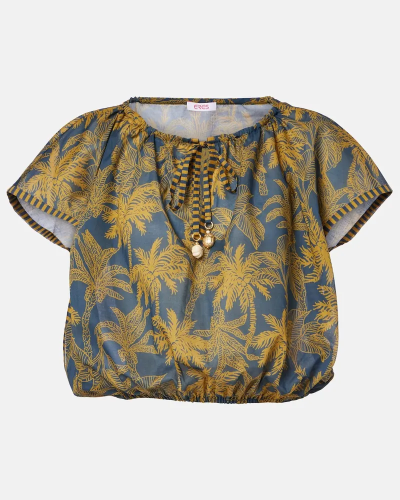 Eres Top Crocodile in voile di cotone con stampa Blu