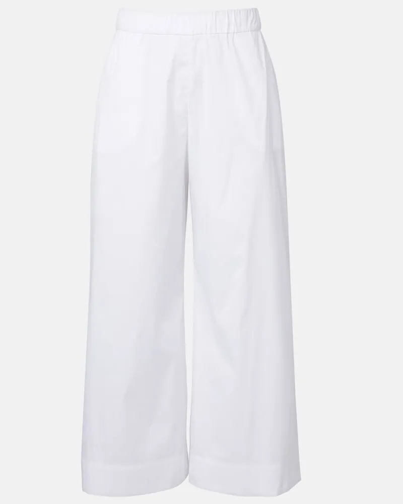 Max Mara Pantaloni Pece in misto cotone a gamba larga Bianco