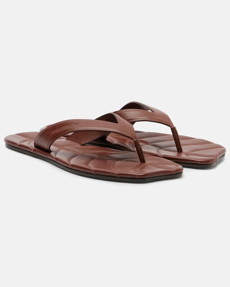 J.W.Anderson Sandali infradito Leaf in pelle Marrone