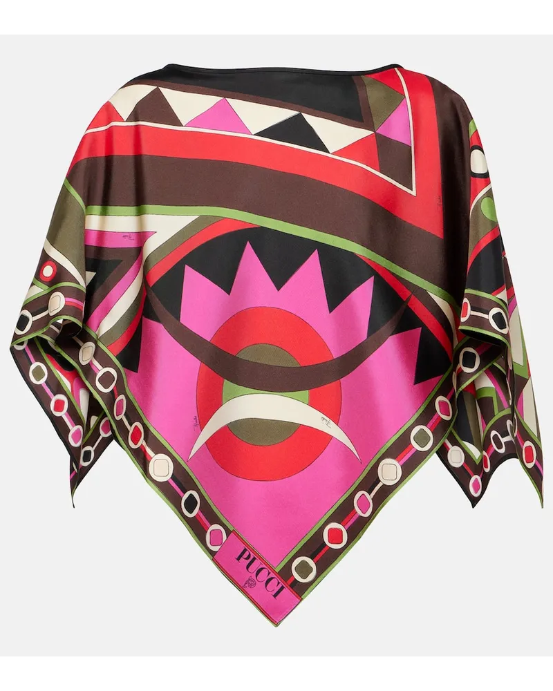 Emilio Pucci Top Vivara in seta Multicolore