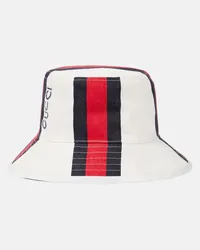 Gucci Cappello da pescatore in cotone con logo Beige