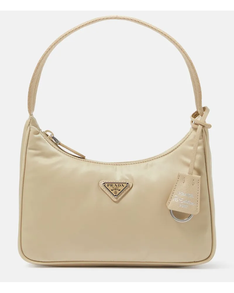 Prada Borsa a spalla Mini Re-Edition 2000 Beige