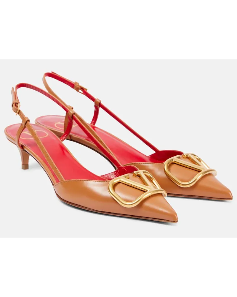 Valentino Garavani Pumps slingback VLogo Signature 40 in pelle Beige