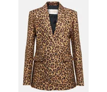 Blazer Crêpe Couture con stampa leopardata