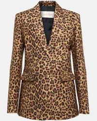 Valentino Garavani Blazer Crêpe Couture con stampa leopardata Marrone