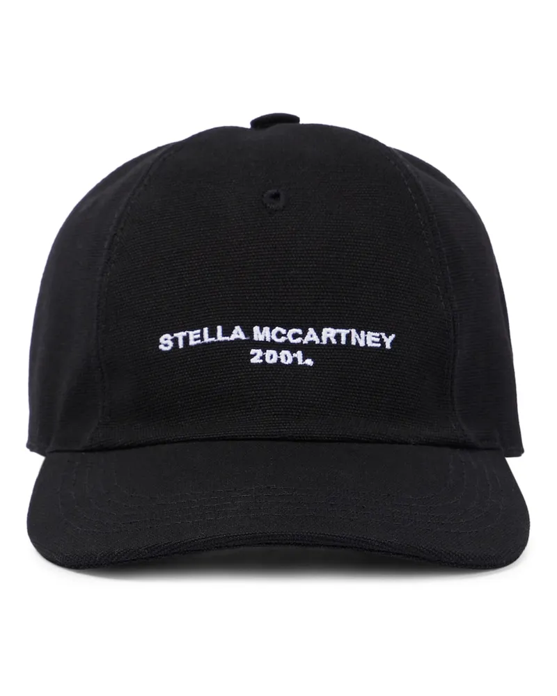 Stella McCartney Cappello da baseball in cotone con logo Nero