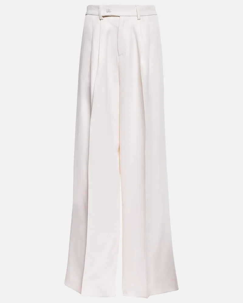 Amiri Pantaloni a gamba larga e vita alta con pieghe Bianco