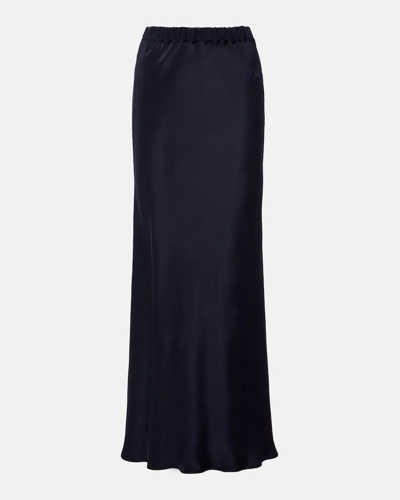 Max Mara Gonna lunga Sospiro in raso di seta Blu