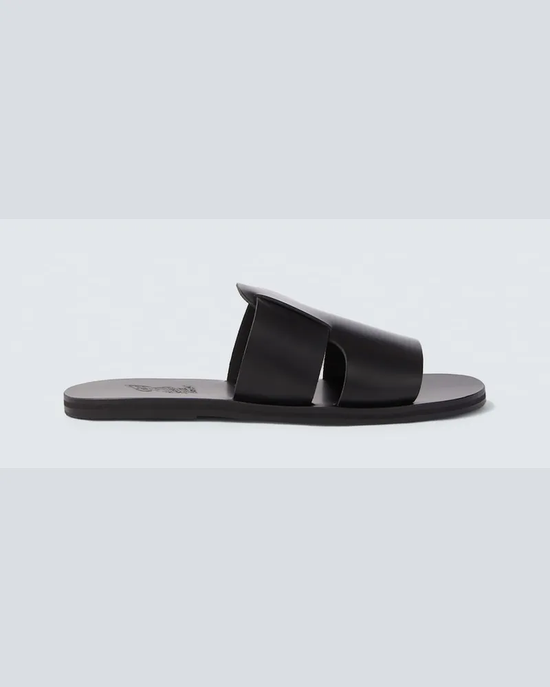 Ancient Greek Sandals Sandali Miltiadis in pelle Nero