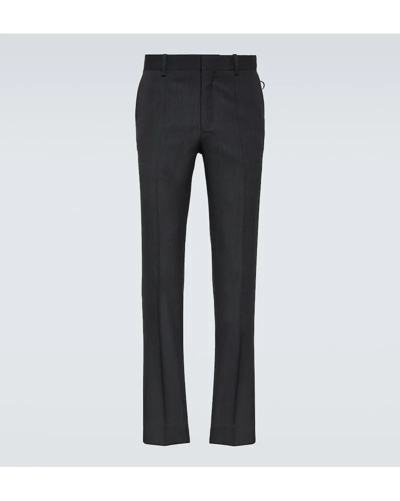 Undercover Pantaloni slim in lana a vita bassa Grigio