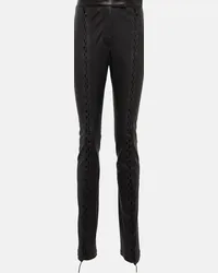 Dion Lee Pantaloni in pelle con cerniere Nero