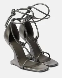 Rick Owens Sandali Cantilever in pelle con zeppa Grigio