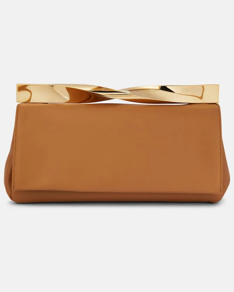 Aquazzura Clutch Twist in pelle Beige