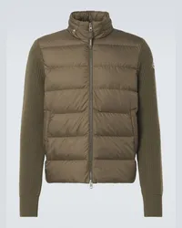 Moncler Cardigan in lana con imbottitura Verde