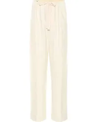 Jil Sander Pantaloni in lana con coulisse Bianco