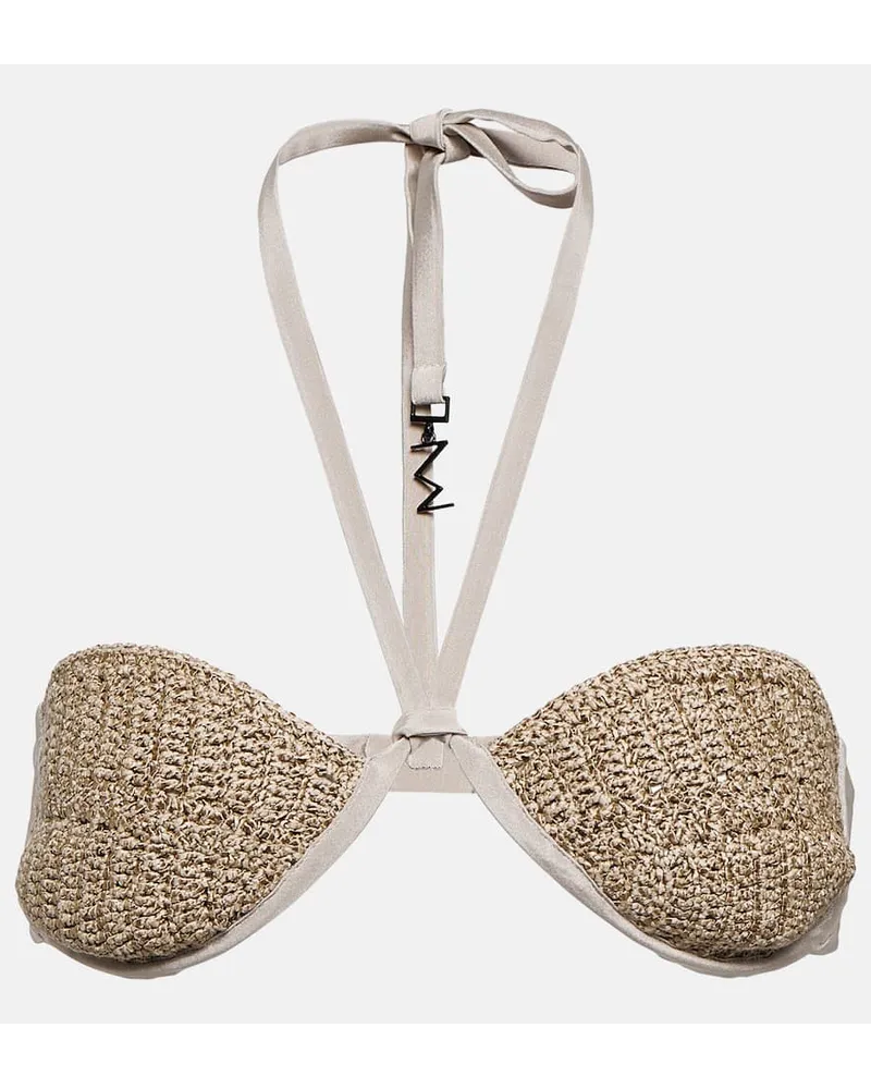 THE MANNEI Top Lima in crochet di misto seta Beige