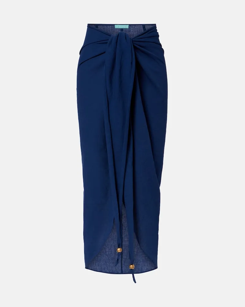 Melissa Odabash Copricostume Winnie CR in cotone e lino Blu